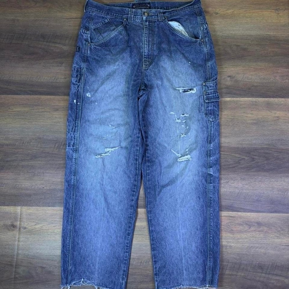 Karl Kani Baggy Carpenter Jeans 34x34 Distressed Y2K 90s‎ Style